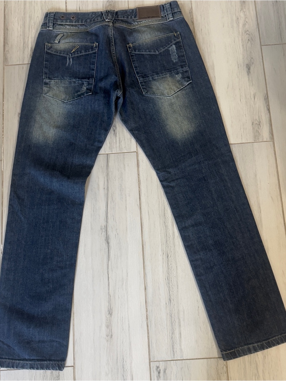 South Moments (South DNM. 1987) Men’s Faded Dark Blue Jeans - Picture 3 of 8